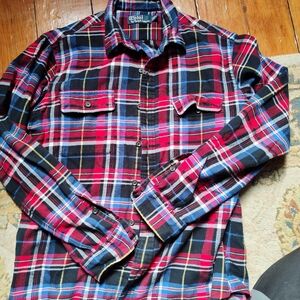 Polo Ralph Lauren Plaid Flannel Shirt - Red, Blue, Black Men's L